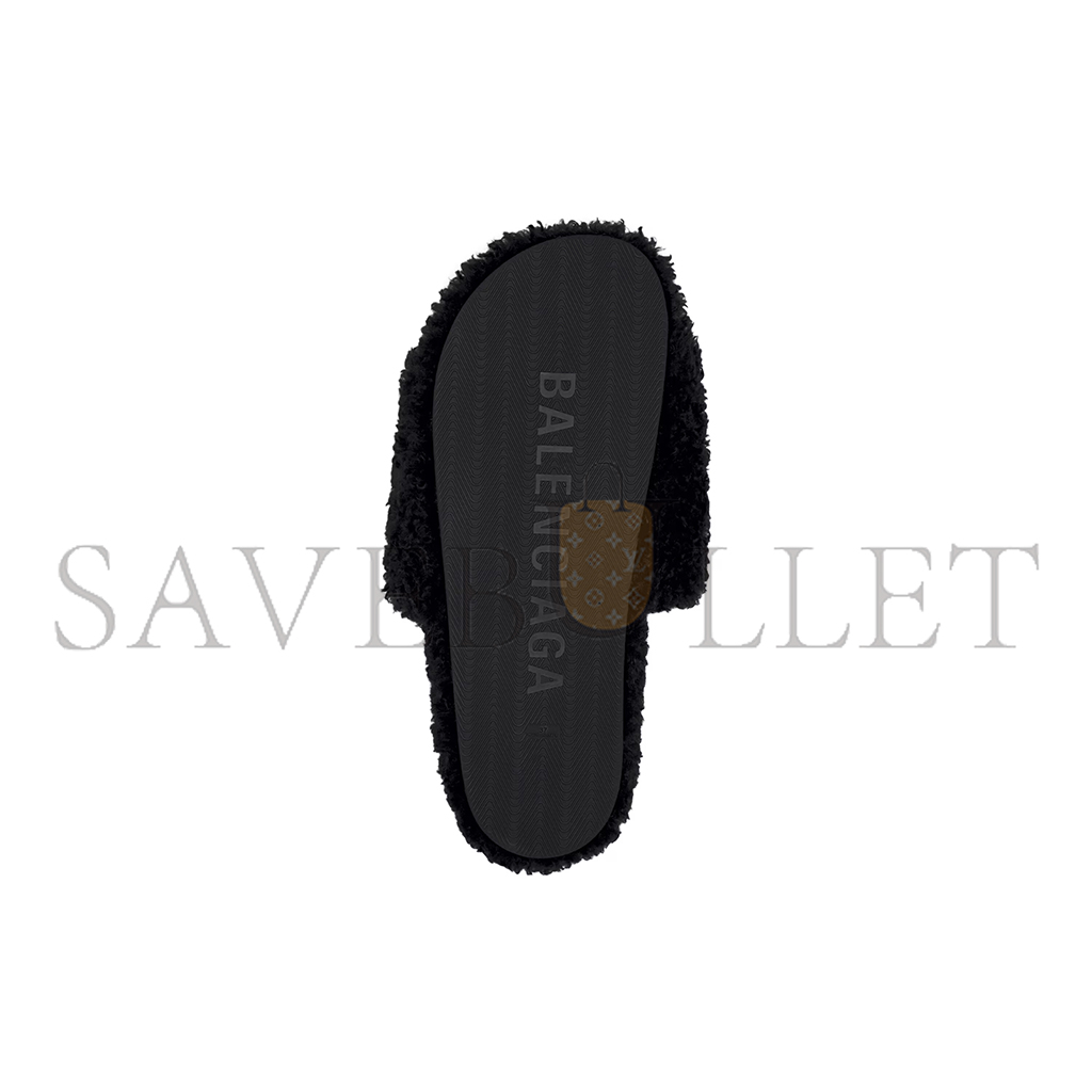 BALENCIAGA WOMEN'S FURRY SLIDE SANDAL 654261W2DO11096 BALENCIAGA WOMEN'S FURRY SLIDE SANDAL 654261W2DO11096